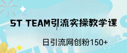 图片[1]-ST TEAM引流实操课，日引流网创粉100+-淘金部落