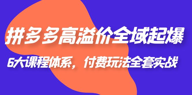 图片[1]-拼多多高溢价全域起爆，6大课程体系，付费玩法实战全套-淘金部落