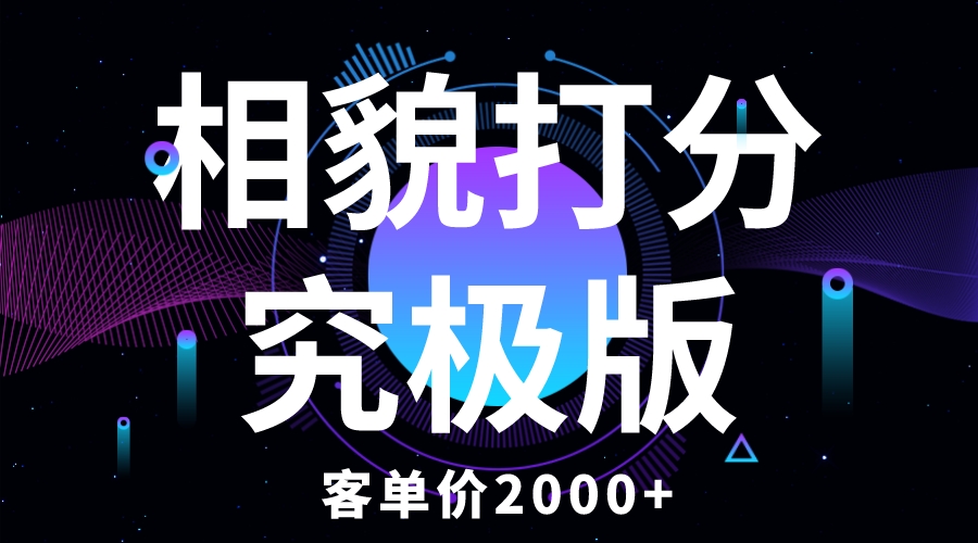 图片[1]-相貌打分究极版，客单价2000+纯新手小白就可操作的项目-淘金部落