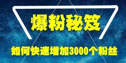 图片[1]-爆粉秘笈_如何快速增加3000个精准粉丝-淘金部落