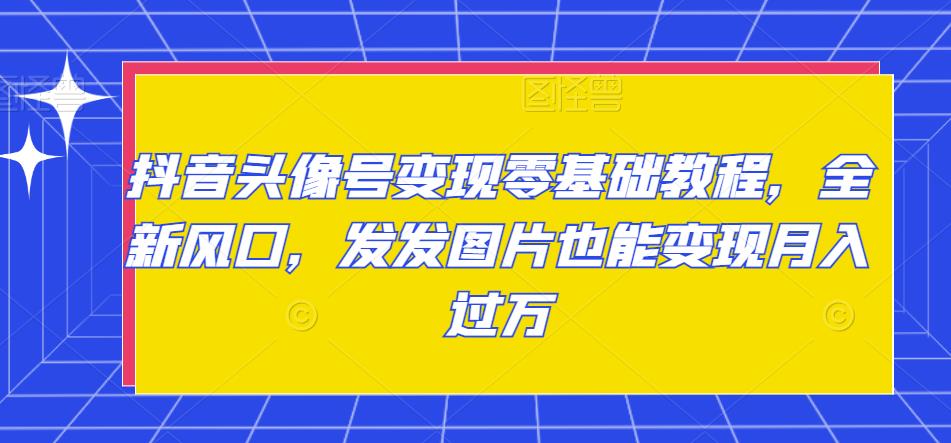 图片[1]-抖音头像号变现零基础教程，全新风口，发发图片也能变现月入过万-淘金部落