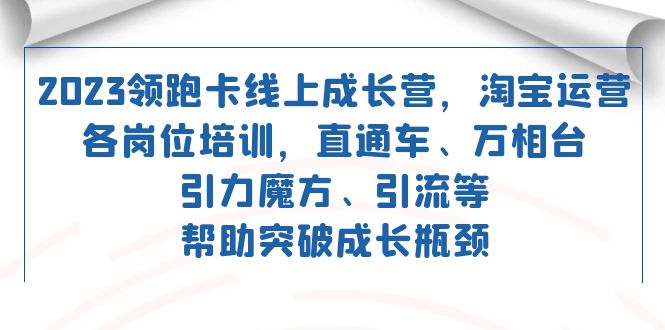 图片[1]-2023领跑·卡 线上成长营 淘宝运营各岗位培训 直通车 万相台 引力魔方 引流-淘金部落