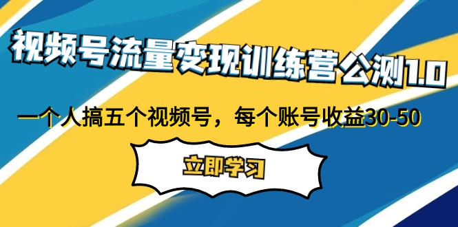 图片[1]-视频号流量变现公测1.0：走进你的小副业，一人掌握五个视频号，每个账号收益30-50-淘金部落