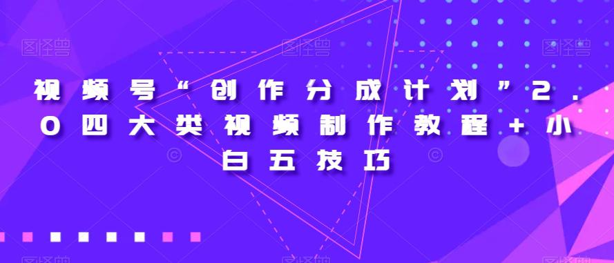 图片[1]-视频号“创作分成计划”2.0四大类视频制作教程+小白五技巧【揭秘】-淘金部落