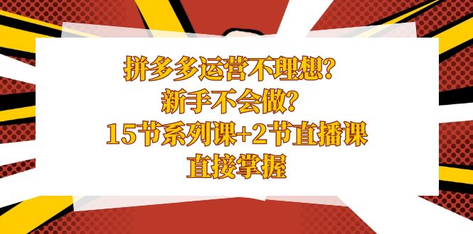 图片[1]-拼多多运营课程，新手不会做？15节系列课+2节直播课，直接掌握-淘金部落