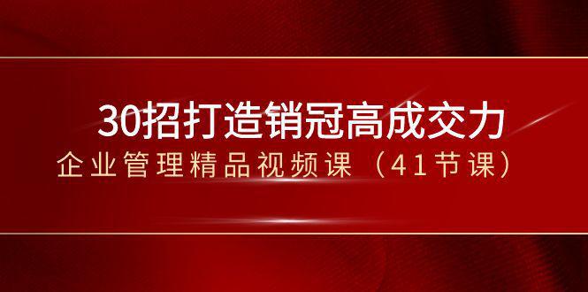 图片[1]-30招-打造销冠高成交力-企业管理精品视频课（41节课）-淘金部落