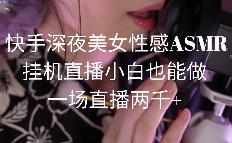 图片[1]-快手深夜美女狐媚ASMR挂机直播，小白也能做，一场直播两千+-淘金部落