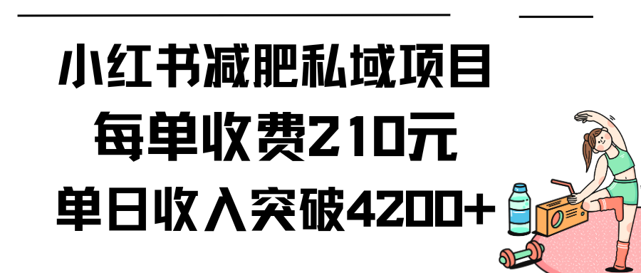图片[1]-小红书减肥私域项目每单收费210元单日成交20单，最高日入4200+-淘金部落