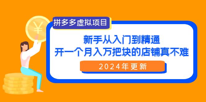 图片[1]-拼多多虚拟项目：入门到精通，开一个月入万把块的店铺 真不难（24年更新）-淘金部落