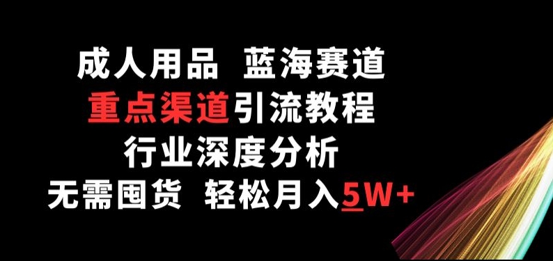 蓝海成人用品赛道，重点渠道引流教程，行业深度分析，无需囤货，轻松月入5W+【揭秘】 -1