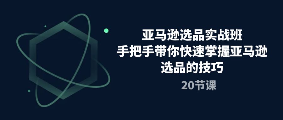 图片[1]-亚马逊选品实战课程，手把手带你快速轻松挖掘爆款产品（20节课）-淘金部落