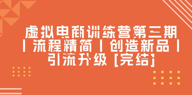 图片[1]-虚拟电商训练营第三期丨流程精简丨创造新品丨引流升级 [完结]-淘金部落