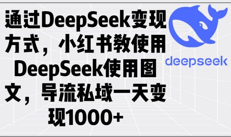 通过DeepSeek变现方式，小红书教使用DeepSeek图文，导流私域一天变现1000+ -1