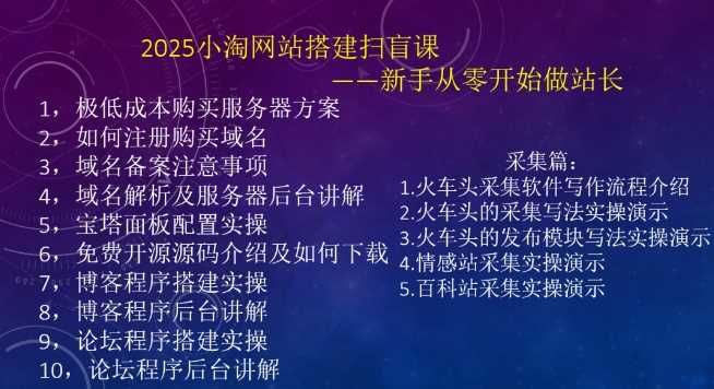 2025小淘网站搭建扫盲课，新手从零开始做站长 -2