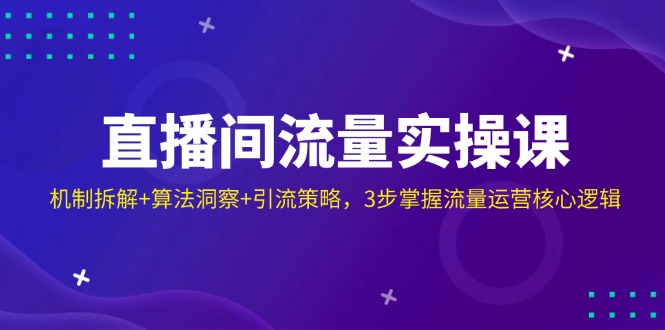 直播间流量实操课：机制拆解+算法洞察+引流策略，3步掌握流量运营核心逻辑 -1