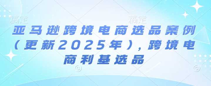亚马逊跨境电商选品案例(更新2025年3月)，跨境电商利基选品 -1