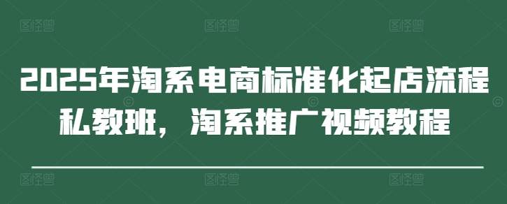 2025年淘系电商标准化起店流程私教班，淘系推广视频教程 -1