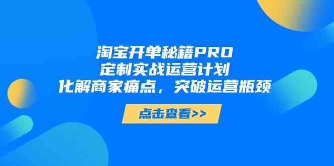淘宝开单秘籍PRO，定制实战运营计划，化解商家痛点，突破运营瓶颈 -1