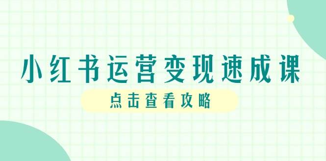小红书运营变现速成课，账号搭建到暴力起号，个人IP全流程指南 -1