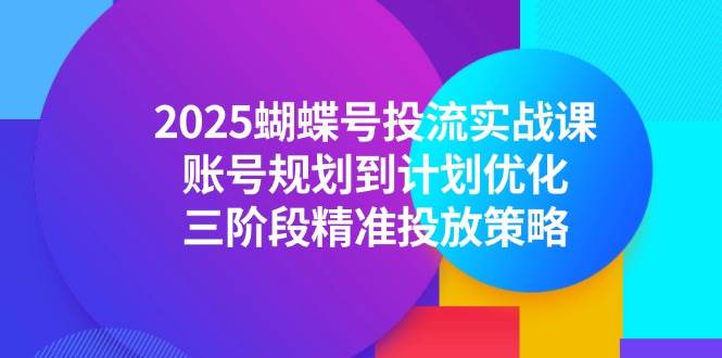 2025蝴蝶号投流实战课，账号规划到计划优化，三阶段精准投放策略 -1
